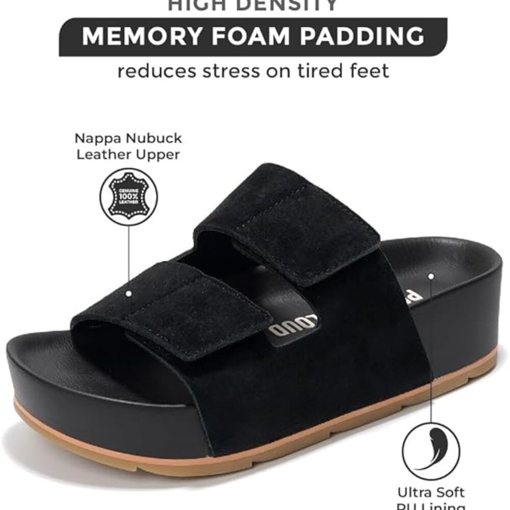 Project Cloud Black Platform Slip On Sandals 8.5 … - image 5